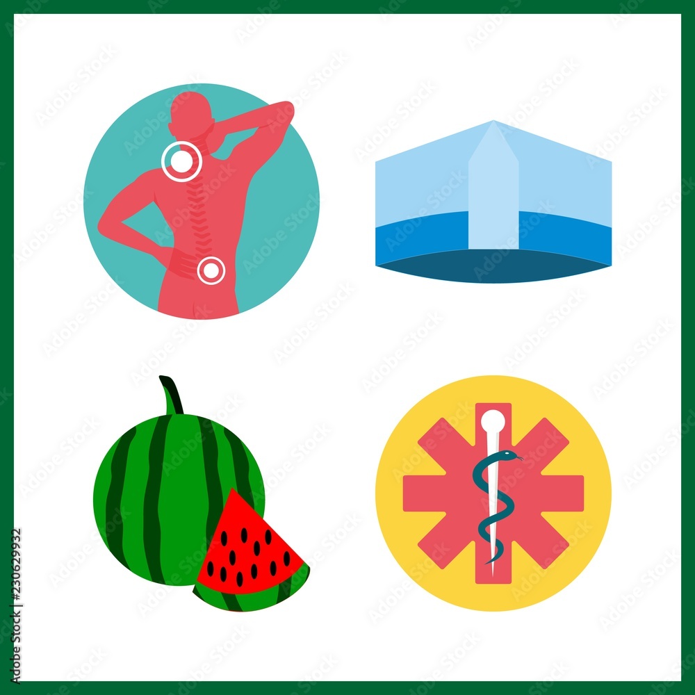 4 health icon. Vector illustration health set. pain and pharmacy icons for health works 4 health icon. Vector illustration health set. pain and pharmacy icons for health works