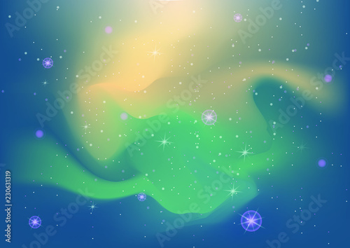 Abstract cosmic colorful background with star