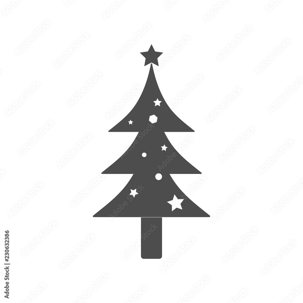 Christmas tree icon. Vector illustrations. Flat design. Christmas tree icon. Vector illustrations. Flat design.