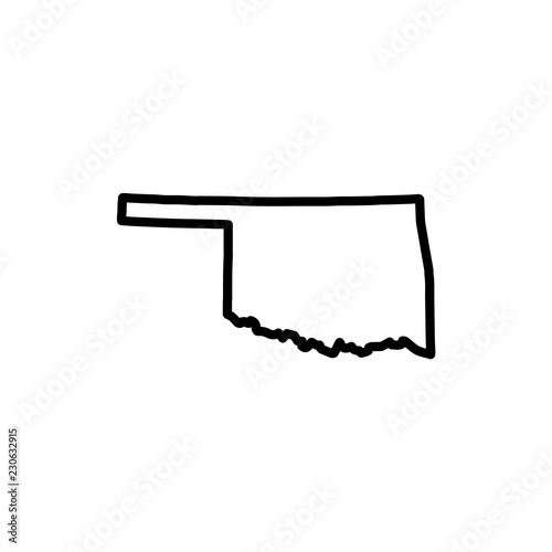 map of Oklahoma. vector