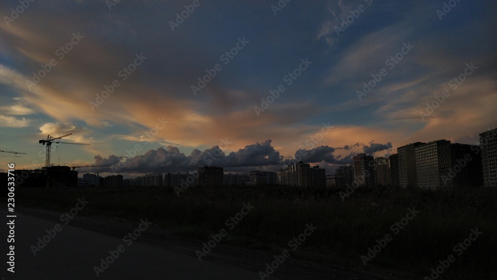 Fototapeta premium sunset over city
