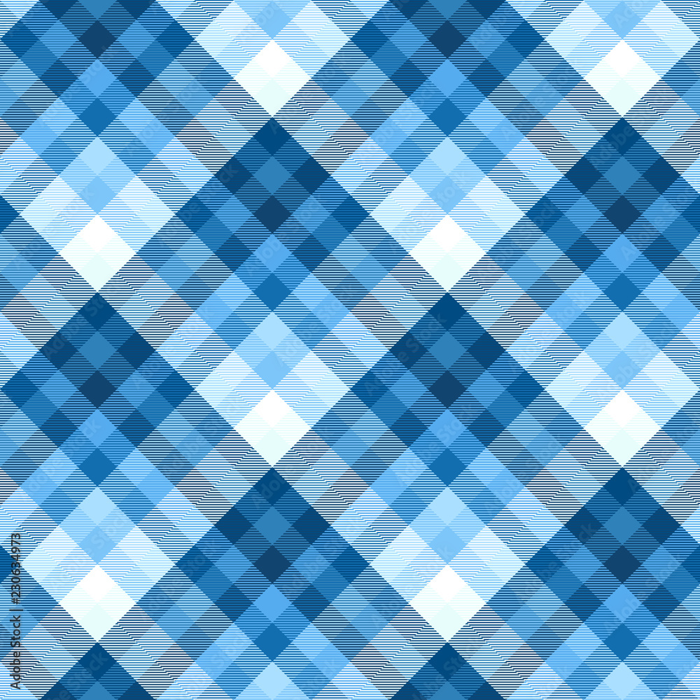 Plaid pattern in blue, white and navy. Seamless fabric texture. Plaid pattern in blue, white and navy. Seamless fabric texture.
