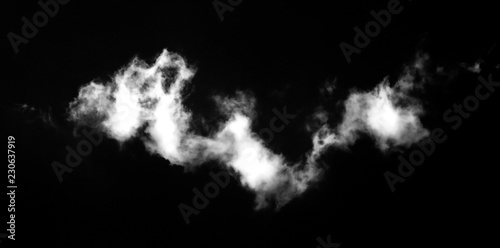 white cloud isolated on a black