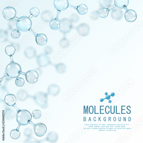 Abstract molecules design. Atoms. Abstract background for banner or flyer. Vector illustration.