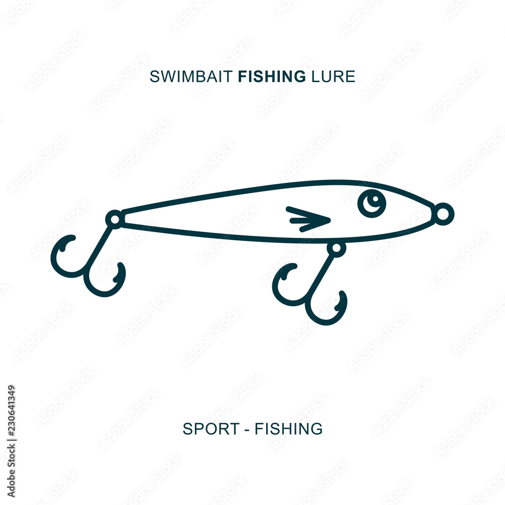 Fishing lure symbol for top water fishing. Stock Vector