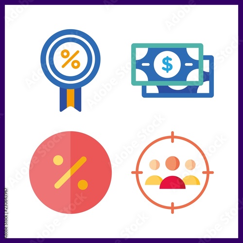 market icon. percentage and discount vector icons in market set. Use this illustration for market works.