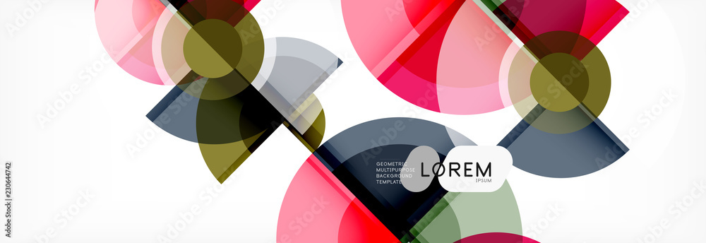 Abstract background - multicolored circles, trendy minimal geometric design Abstract background - multicolored circles, trendy minimal geometric design