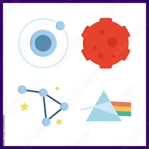 4 explosion icon. Vector illustration explosion set. constellation and meteorite icons for explosion works
