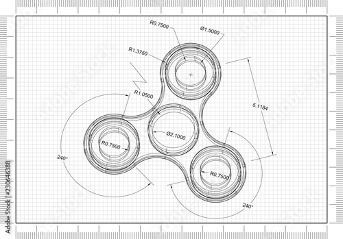 Spinner Architect blueprint Stock Illustration | Adobe Stock