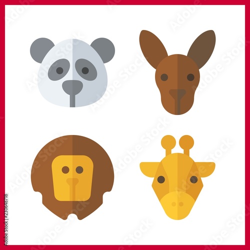 zoo icon. giraffe and panda vector icons in zoo set. Use this illustration for zoo works.