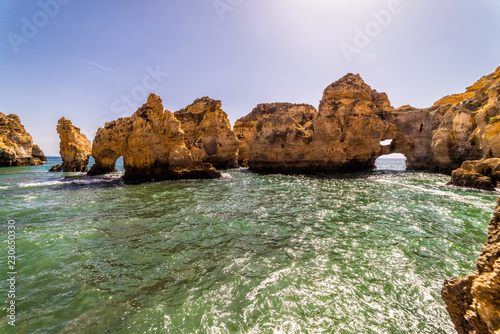 Fototapeta Naklejka Na Ścianę i Meble -  Ponta da Piedade rock formations in Lagos.  Algarve region of Portugal