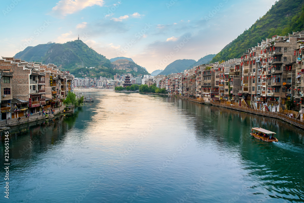 Beautiful scenery of the ancient city of Zhenyuan..