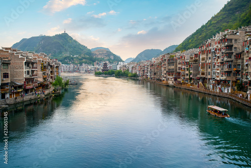 Beautiful scenery of the ancient city of Zhenyuan..