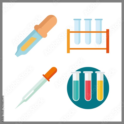 dropper icon. test tube and pipet vector icons in dropper set. Use this illustration for dropper works.