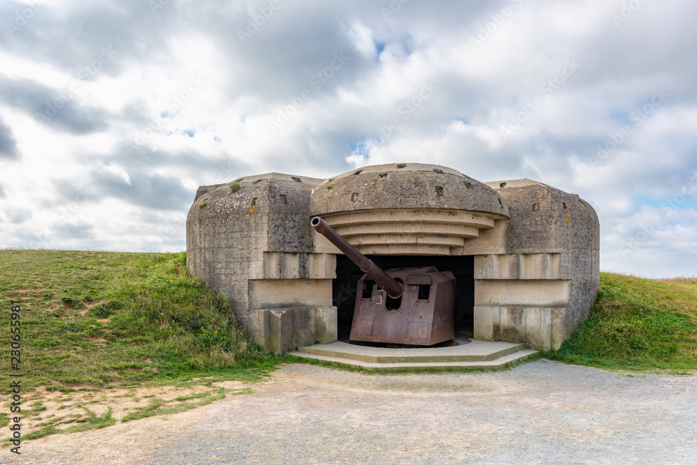 World War 2 German Defense battery in Longues sur Mer Normandy France