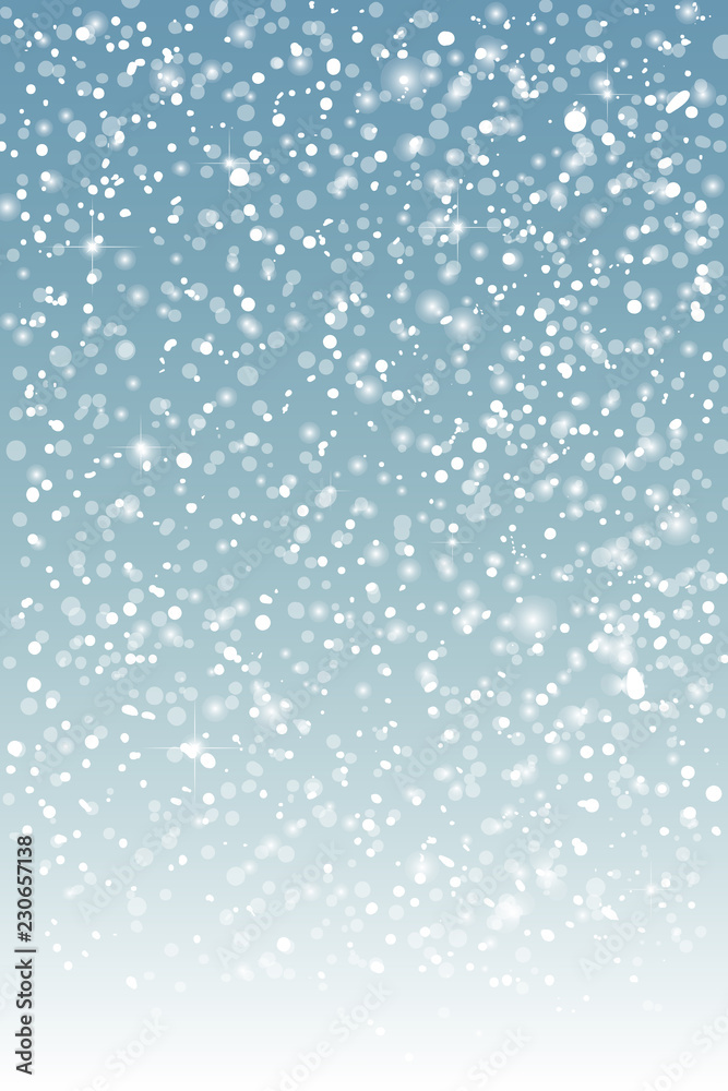  Winter background with falling snow and space for text,