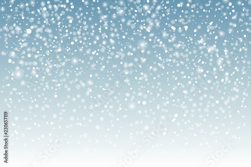  Winter background with falling snow and space for text 