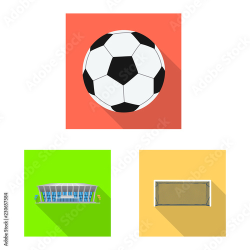 Vector illustration of soccer and gear sign. Set of soccer and tournament vector icon for stock.