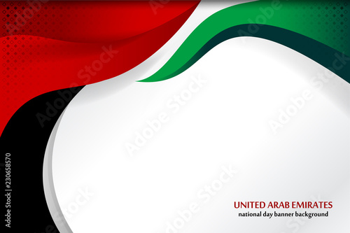 United Arab Emirates Banner Background Concept for Independence, national days and events, flag color design