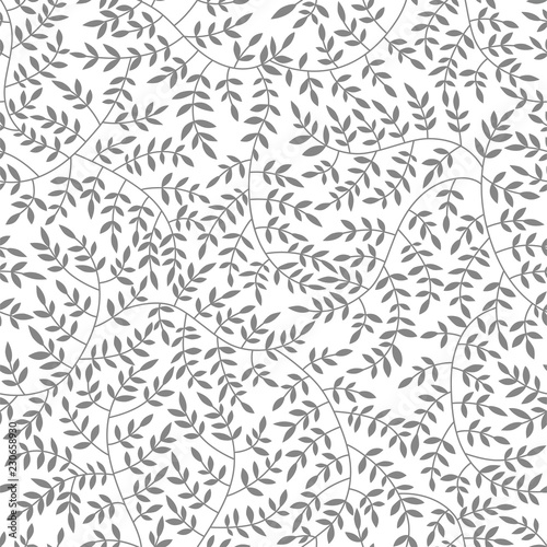 vector seamless pattern of branches on the white background