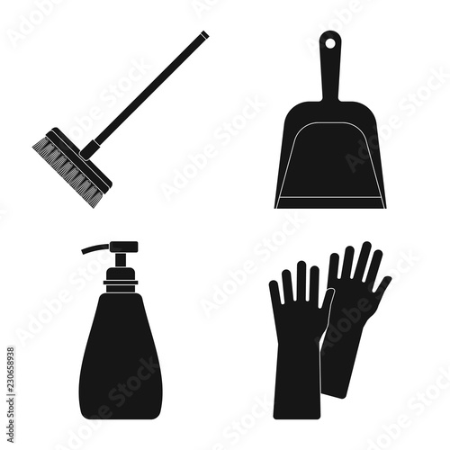 Vector illustration of cleaning and service icon. Collection of cleaning and household stock symbol for web.