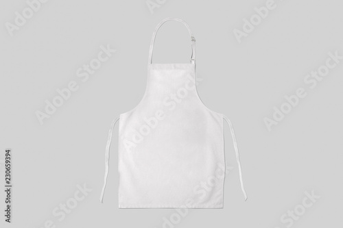 Billede på lærred White apron Mock-up isolated on soft gray background.clean apron.