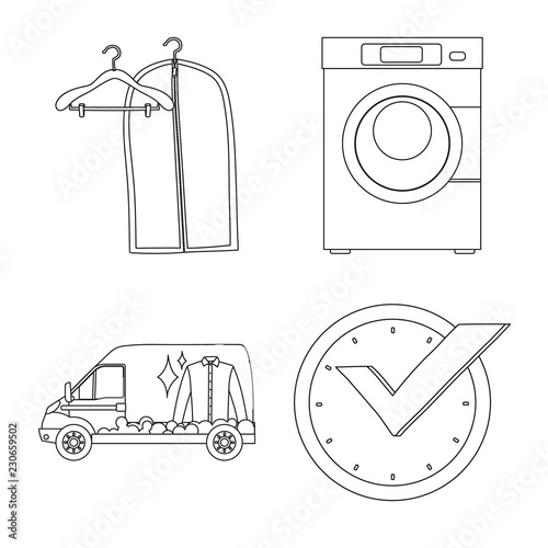 Vector illustration of laundry and clean logo. Collection of laundry and clothes stock vector illustration.
