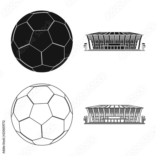Vector design of soccer and gear logo. Collection of soccer and tournament stock vector illustration.