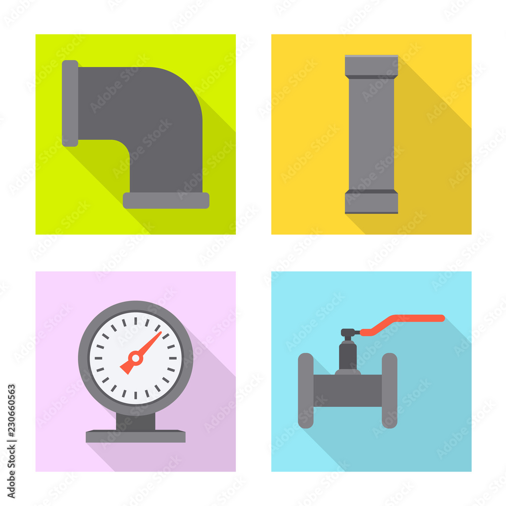 Vector design of pipe and tube icon. Collection of pipe and pipeline stock vector illustration.