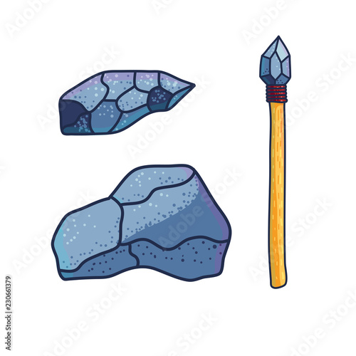 Stone age implements in vector design