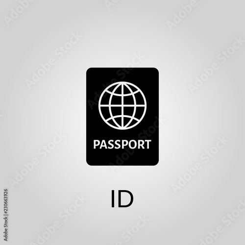 Id icon. Idsymbol. Flat design. Stock - Vector illustration.