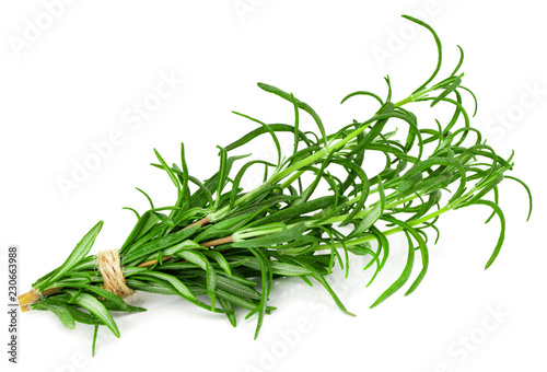 green fresh rosemary isolated on white background © Oleksandr