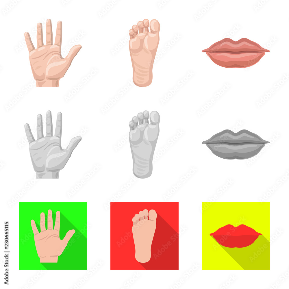 Fototapeta premium Vector illustration of human and part logo. Collection of human and woman stock vector illustration.