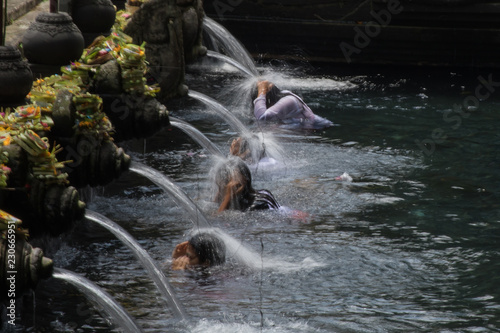 Cleansing at the Tirta Empul water temple in Bali, Indonesia