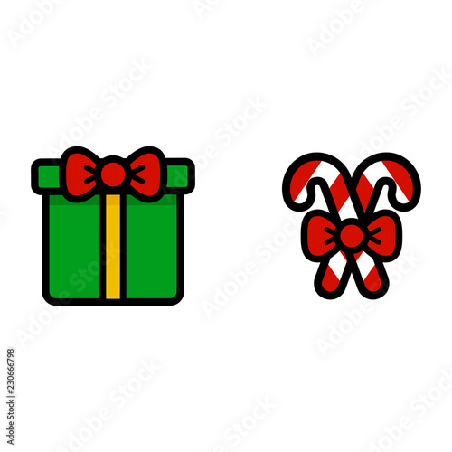 christmas gift and christmas candies vector image