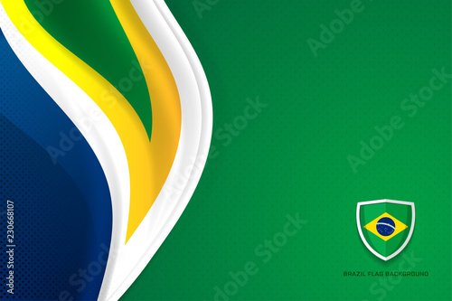 Brazil flag Background concept for Independence, National Day and other events, Vector illustration