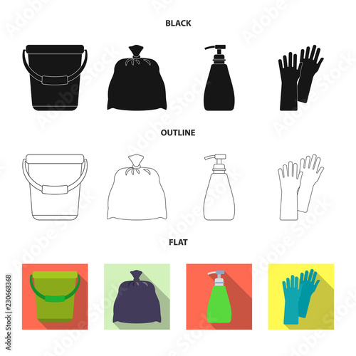 Isolated object of cleaning and service symbol. Set of cleaning and household vector icon for stock.