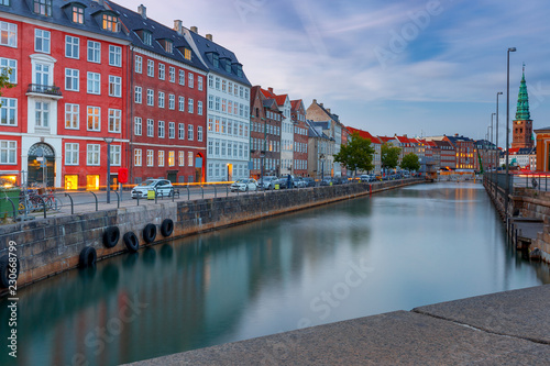 Copenhagen. City embankment at sunset.