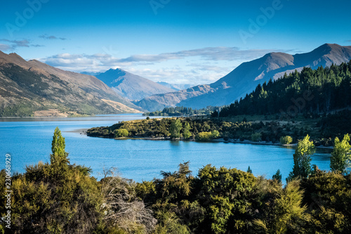 The calm waters of Lake Wanaka in New Zealand