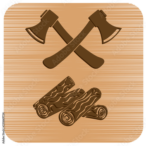 The ax and firewood icon