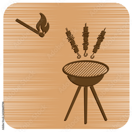 Grilled kebab icon