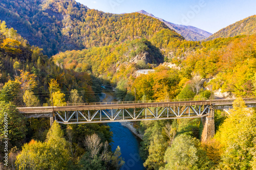 Jiului Valley Canyon panorama Hunedoara Transylvania Romania aerial view photo