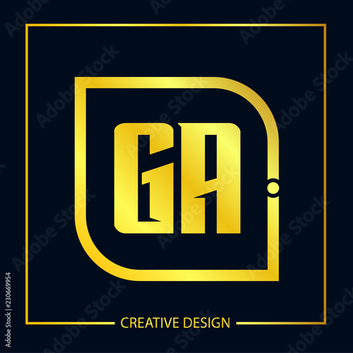 Initial Letter GA Logo Template Design