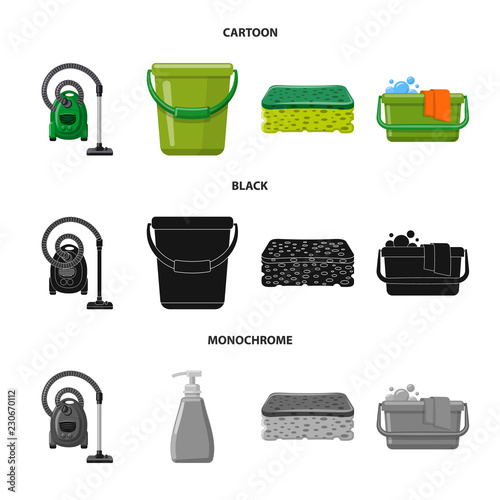 Vector illustration of cleaning and service icon. Set of cleaning and household stock vector illustration.