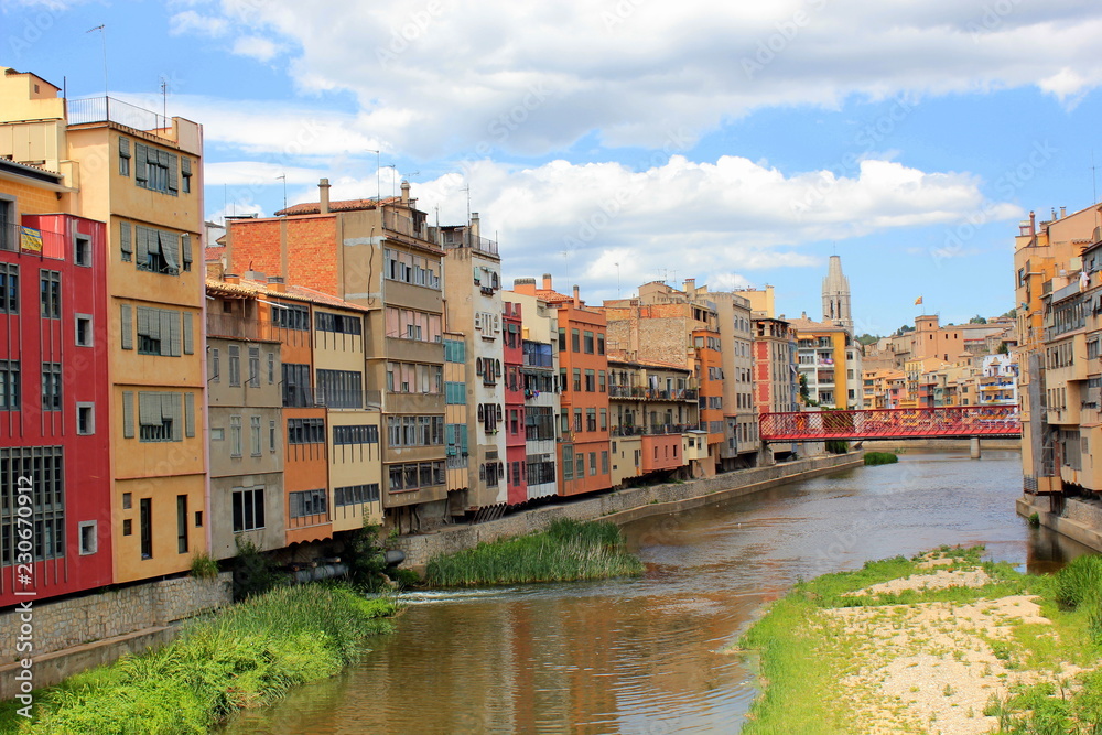 Girona. City views in summer day