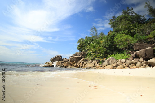 Beautiful beach Praslin Seychelles