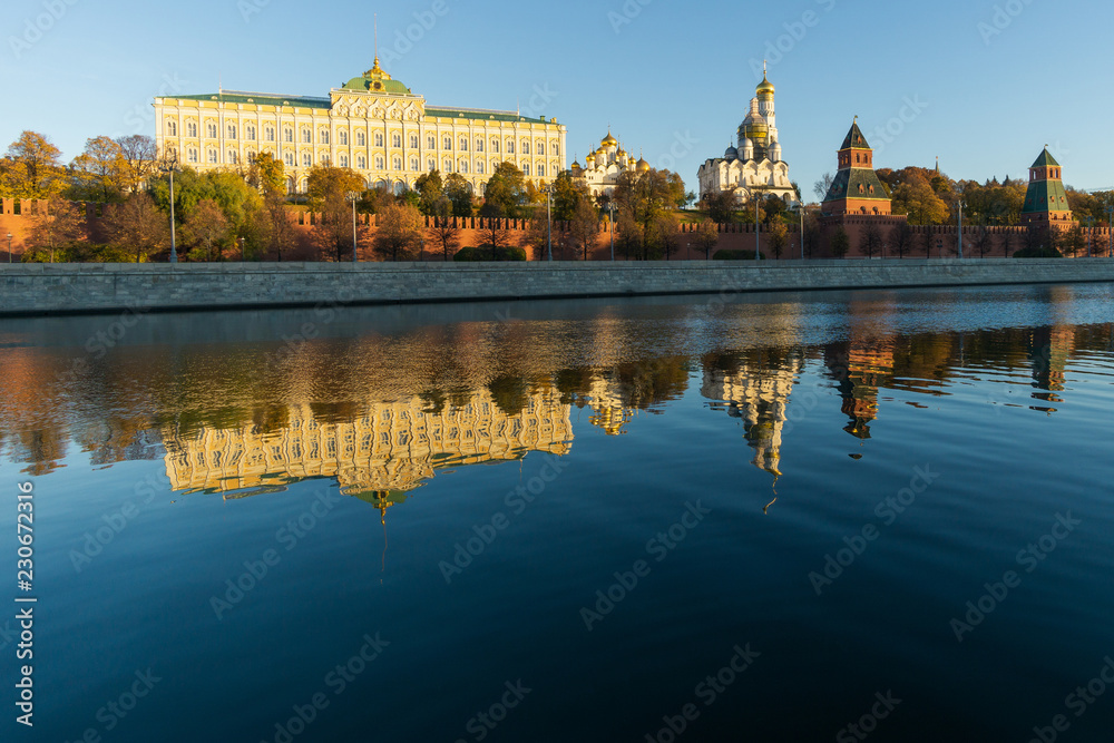 Landscape with a view of the reflections in the Moscow Kremlin