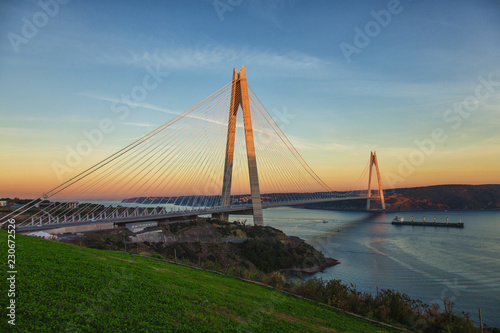 Yavuz Sultan Selim Bridge in Istanbul at sunset