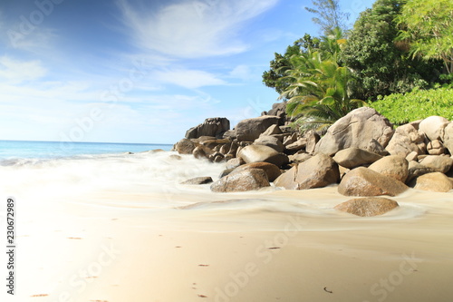 Beautiful beach Praslin Seychelles