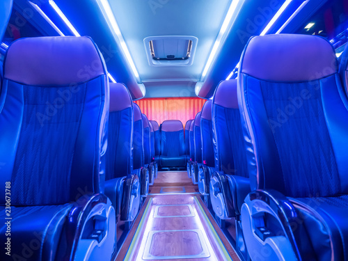 Chairs in the bus. Passenge...